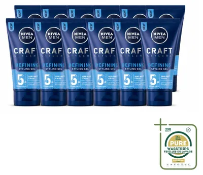 Productafbeelding van 12 x NIVEA MEN Styling Gel Mat Afwerking - 150 ml - Verpakking met 12 stuks