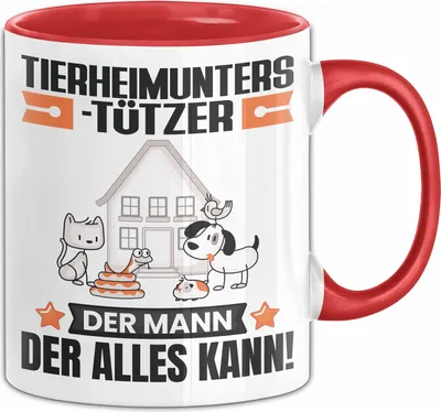 Produktbild von Tierheimunterstützer Tasse Geschenk für Tierheimunterstützer Der Mann Der Alles Kann Geschenkidee zum Geburtstag (Rot)