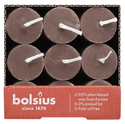 Obrázok produktu pre Sviečka Bolsius Rustik Shine, Ø 2,3 cm x 27 cm, v rustikálnej farbe taupe