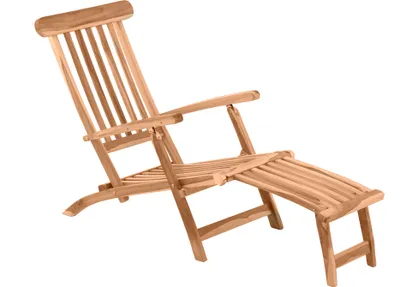 Produktbild von Möbilia Gartenliege aus Teak Holz | Liegestuhl mit 4 Liegepositionen | B 58,5 x T 149 x H 87 cm | natur | 11020008 | Serie GARTEN