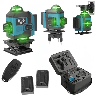 Produktbild von Laser-Wasserwaage, 16 Lines 4D Laser Level Green Line Self-Leveling 360° Horizontal Vertical Super Power Laser Level, Cross Self-Leveling, Tragetasche