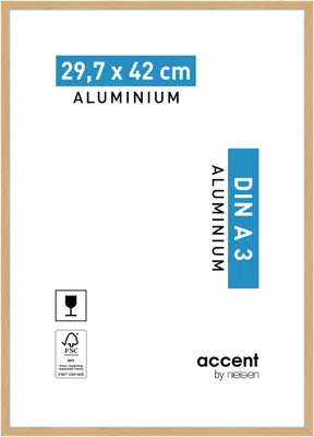 Produktbild von accent by nielsen Aluminium Bilderrahmen Duo, 29,7x42 cm (A3), Eiche