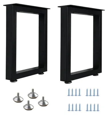 Immagine prodotto di 2 gambe per tavolo in metallo, regolabili, altezza 40 cm, colore nero