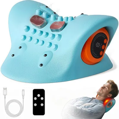 Produktbild von Nackenmassagegerät Kabelloses mit 3 Modi & 6 Intensitätsstufen, EMS Nackenstrecker, Shiatsu Massagegerät, Entspannungskissen für Nacken