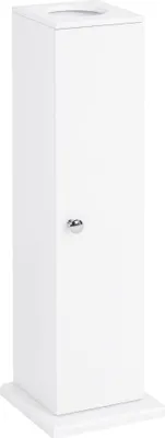 Image de Armoire de salle de bain étroite - Porte-papier hygiénique avec étagères - 19,5 x 19,5 x 65 cm - Style moderne - Blanc