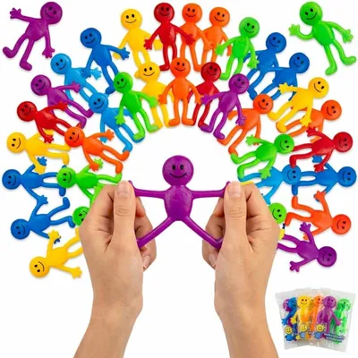 Imagen del producto de Muñequitos elásticos - 36 unidades - Personajes sonrientes adhesivos para niños