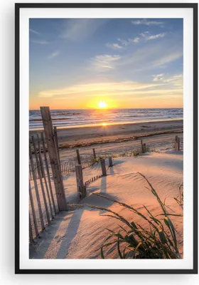Produktbild von Gerahmtes Poster - Schwarzer Rahmen - Westen Sonne Düne - 61x91,5 cm - Wand Bild - Wanddeko - Wandbilder - Kunstposter - Wandposter - Bilderrahmen - Bilder - Kunstdruck - Wandbild - P2BPA61x91-4219