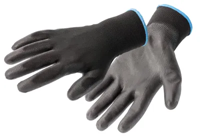 Produktbild von Arbeitshandschuhe schwarz, PolyurethanBeschichtung auf Polyester, EN 388 4131X, Gr. 7 – MULDE, Högert Technik