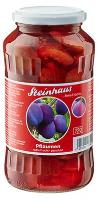Produktbild von Steinhaus Pflaumen halbe Frucht gezuckert feine Frucht 720ml
