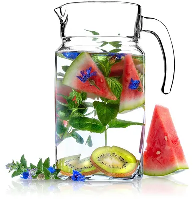 Produktbild von Glaskaraffe Wasserkaraffe Krug - 1,7 Liter - Mit Ausgießer und Griff - Transparent
