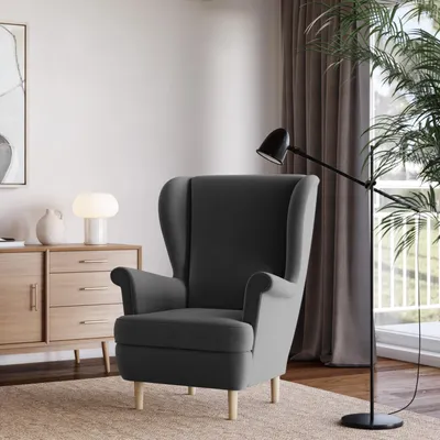 Produktbild von Masseno Polstersessel LENTIO, Glamour Loungesessel ergonomisch,  Grau