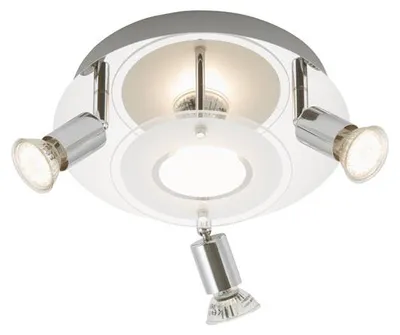 Obrázok produktu pre LED stropné svetlo reflektor 4xGU10 3000K Ø25cm 12W kov chróm Briloner