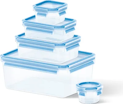 Produktbild von Tefal K30290, Set, Rechteckig, 3,7 l, Blau, Transparent, Knopf, 1000 ml