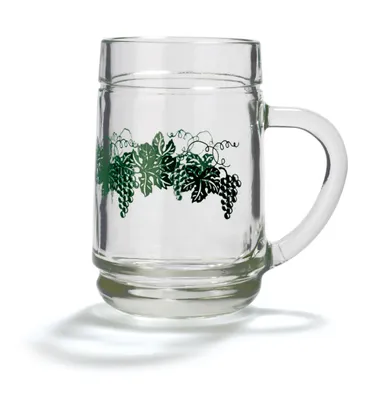 Produktbild von Stölzle Oberglas Robuste Weinkanne 0,25 l 6er Set mit Weinlaub Dekor I Hochwertige Trinkgläser mit Henkel 6 Stück für Rotwein Weißwein I Spritzerglas 250ml spülmaschinenfest & bruchsicher
