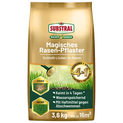 Produktbild von Substral Magisches Rasenpflaster 3,6 kg Nachsaat Rasen Mischung