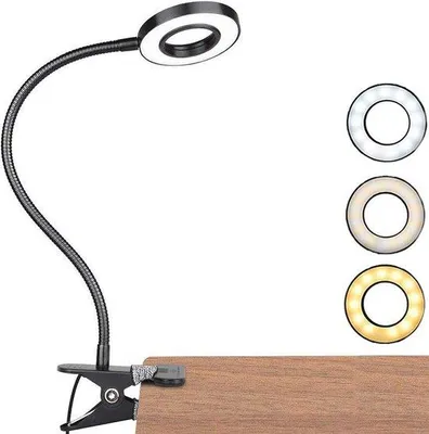 Productafbeelding van Dimbare Led Leeslamp met Klem - Oogvriendelijk, 3 Lichtmodi & 10 Helderheidsniveaus, USB-oplaadbaar, Draagbaar & Flexibel
