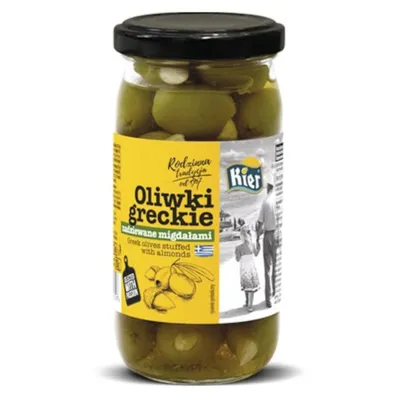 Image de Olives grecques farcies aux amandes 350g/200g MARIMAX