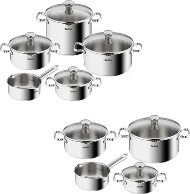 Obrázok produktu pre Tefal Duetto A705S9, Súprava na varenie, Nerezová oceľ, Nerezová oceľ, Nerezová oceľ, Nerezová oceľ, Sklo