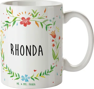 Produktbild von Mr. & Mrs. Panda Kaffeetasse Rhonda - Geschenk, Becher, Kaffeebecher, Kaffeepott, Teetasse, haferl, Trinkbecher