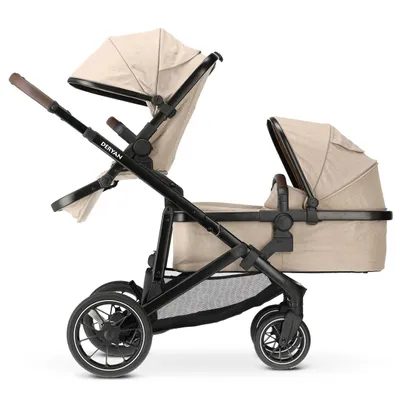 Produktbild von DERYAN Evy V2 Kinderwagen - Duo Kinderwagen - Erweiterbar - Inklusive Reisewiege - Nougat