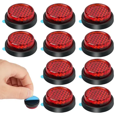 Produktbild von Runde Reflektoren für Fahrzeuge, 10 Stück, 24 mm, selbstklebend, rot