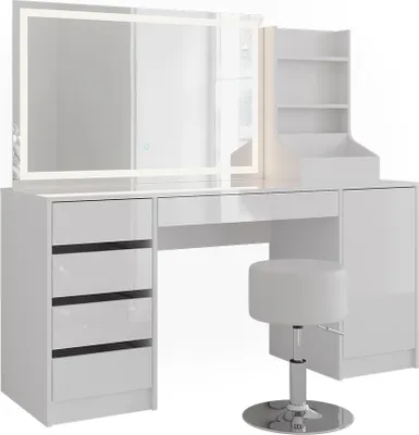 Immagine prodotto di Tavolo da toeletta Vicco Sherry Bianco/bianco lucido 158.2 cm 4 parti, Model 57669