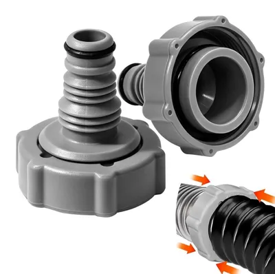 Obrázek produktu pro Odtokový ventil, hadicový adaptér, 2 kusy, průměr 32 mm, šedá barva, model P6H1419