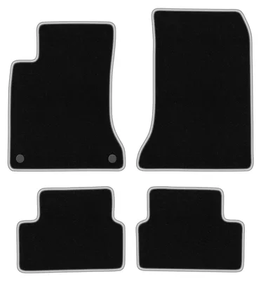 Produktbild von Fußmatten Velours Schwarz/Silber für Mercedes GLA X156 2012-2018 Set 4-tlg