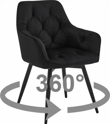 Obrázek produktu pro Otočné jídelní křeslo JORK360 VELVET, černé