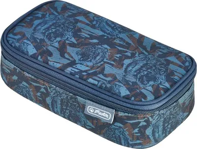 Produktbild von Herlitz beatBox Camo Tiger, Weiches Federmäppchen, Polyester, Blau, Dunkelblau, Muster, Reißverschluss, Erwachsene/Kinder