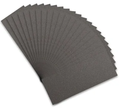 Obrázok produktu pre Sada brúsneho papiera, zrniteľnosť 400, 21 kusov, na mokré aj suché použitie, karbid kremíka, rozmer 23 x 9 cm