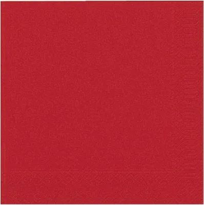 Produktbild von Duni 104063 Dinner-Servietten 3lagig Tissue Uni brillant rot, 40 x 40 cm, 20 Stück