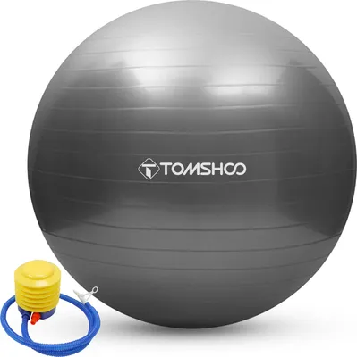 Produktbild von TOMSHOO Anti-Burst Yoga Ball 65cm Stabilitaet Balance Ball Pilates Barre Koerperliche Fitness uebungsball mit Luftpumpe