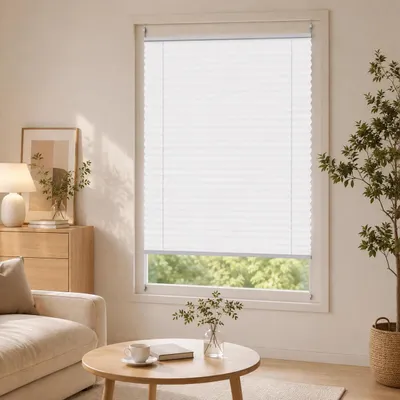 Produktbild von Plissee Klemmfix ohne Bohren90x100cm WeißSichtschutz Lichtdurchlässig Faltrollo Fensterrollo