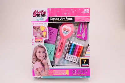 Imagen del producto de Kit de arte para tatuajes de belleza: juego de juguetes de tatuajes de 16 piezas en caja