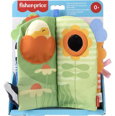 Produktbild von Fisher-Price Sensorik-Kuschelbuch Jahreszeiten zum Spielen in der Bauchlage mit Spielspaß für Neugeborene ab 0 Monaten, Stoff, Kunststoff, Mehrfarbig