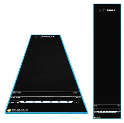 Productafbeelding van Dartmat dartkleed tapijt - Antislip - 257,5 x 60 cm - Met werplijn