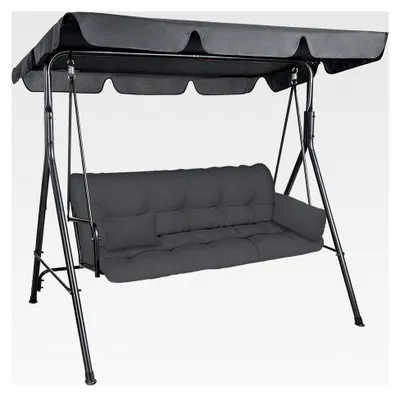 Produktbild von Auflage für Hollywoodschaukel 150x50x50 mit 2 Kissen, Gartenbankauflage, Sitzkissen und Rückenkissen, Beige