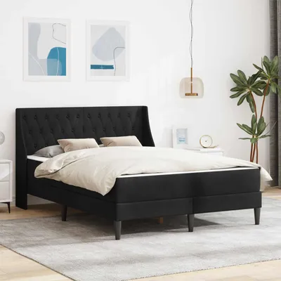 Produktbild von Maison Exclusive - Bettgestell mit Matratze mit Matratze Schwarz 140 x 190 cm Samt