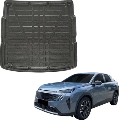 Produktbild von SCOUTT | Kofferraumwanne Laderaumwanne Kompatibel mit Peugeot 3008 Crossover 3 Ab 2024, Untere Boden, mit Hoher Rand, Kofferraum-Schutzmatte, Geriffelt, Aufrollbar, Schwarz