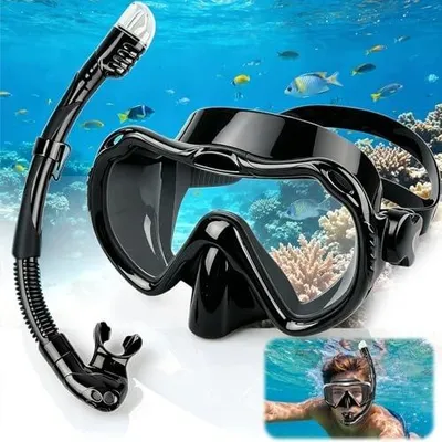 Zdjęcie produktu dla Zestaw do snorkelingu maska okulary fajka sucha dla dorosłych