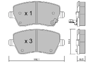 Produktbild von AISIN Bremsbeläge Satz Vorne Bremsklötze für SUZUKI SWIFT III (MZ, EZ) BPOP-1008