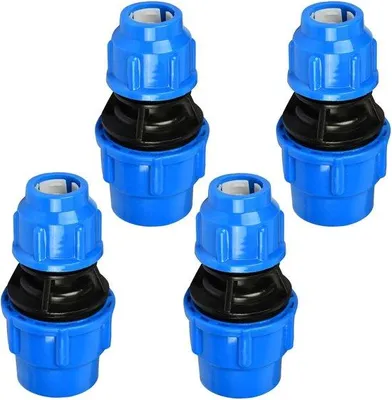 Productafbeelding van 4 stuks rechte verloopverbindingen van 25 tot 20 mm, voor slang, BetterJonny PP-schroefdraad voor PE-schroefdraad