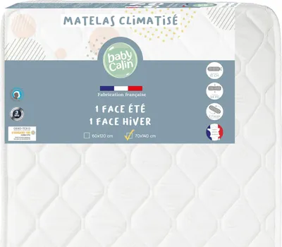 Image de BABYCALIN - Matelas climatisé lit bébé 70 x 140 cm, 24 kg/m³