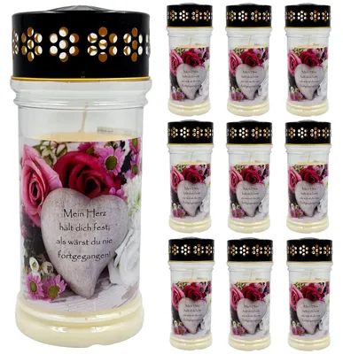 Produktbild von 10 x Trauerlicht Grabkerze PREMIUM 4 Tage
