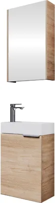 Produktbild von Planetmöbel Badmöbel-Set 40cm mit Spiegelschrank Sonoma Eiche