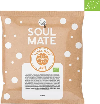 Immagine prodotto di Soul Mate - Tè di mate biologico, campione organico all'anice 50 g - Con semi di anice - Senza fumo, delicato - Energia naturale - Essiccato all'aria - Yerba mate del Brasile