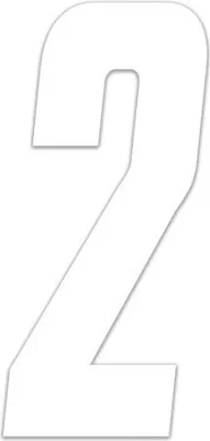Produktbild von Sticker Rennnummer für Moto Cross "2", Weiß 10 cm