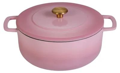 Obrázek produktu pro Hrnec Combekk s poklicí, litinový, růžový, průměr 24 cm / objem 3,8 litru - s nepřilnavou smaltovanou povrchovou úpravou
