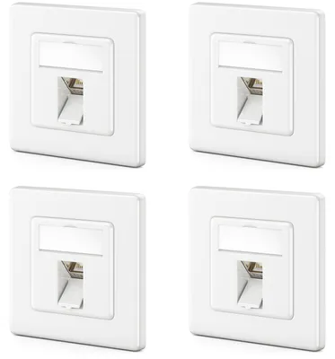 Produktbild von deleyCON CAT8 Netzwerkdose Unterputz RJ45 Keystone 40 Gbps, 4 Stück - Weiß